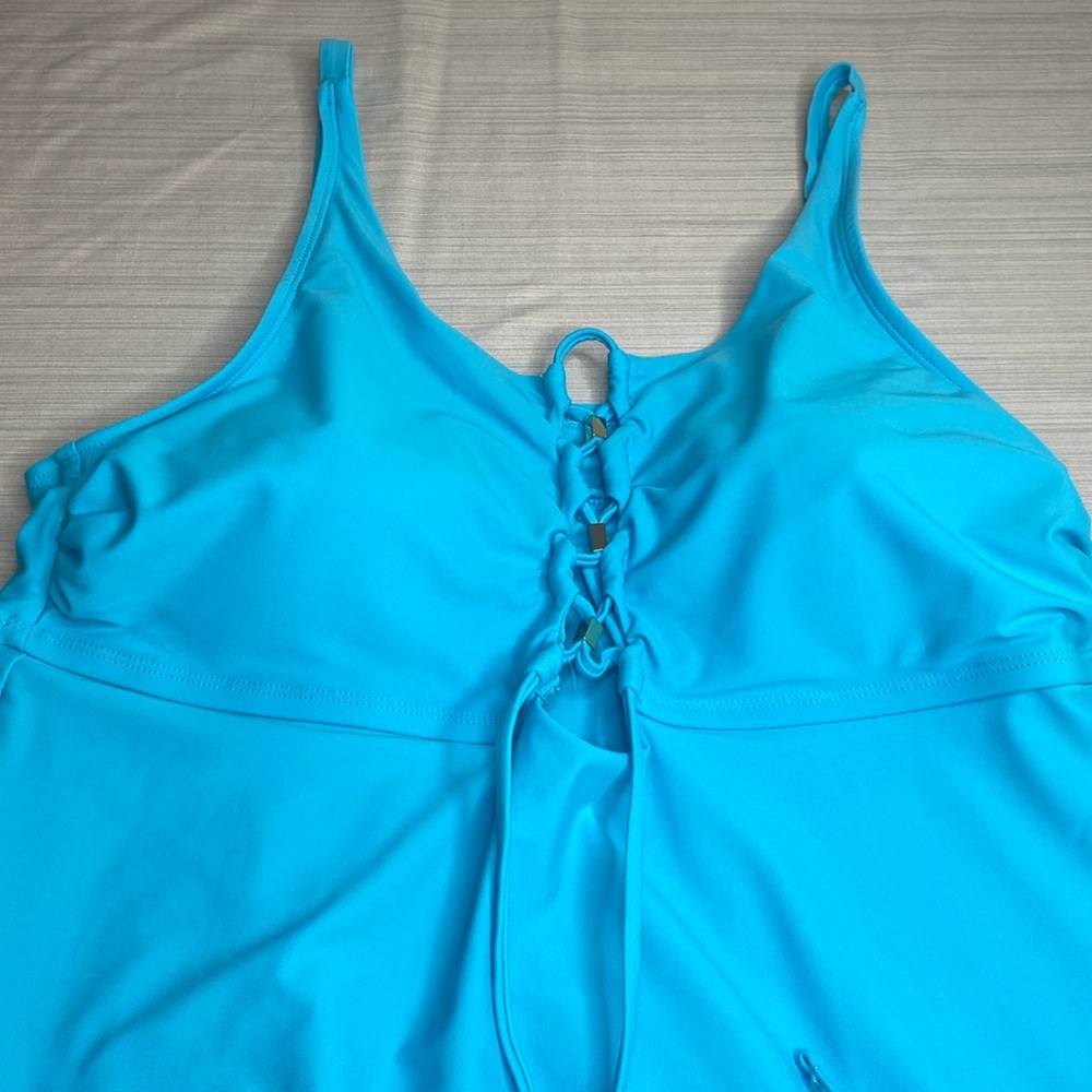 Time & Tru Women's Blue Tankini - Size L - Picture 3 of 5